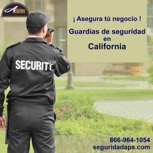 Guardia de seguridad en California para sus eventos